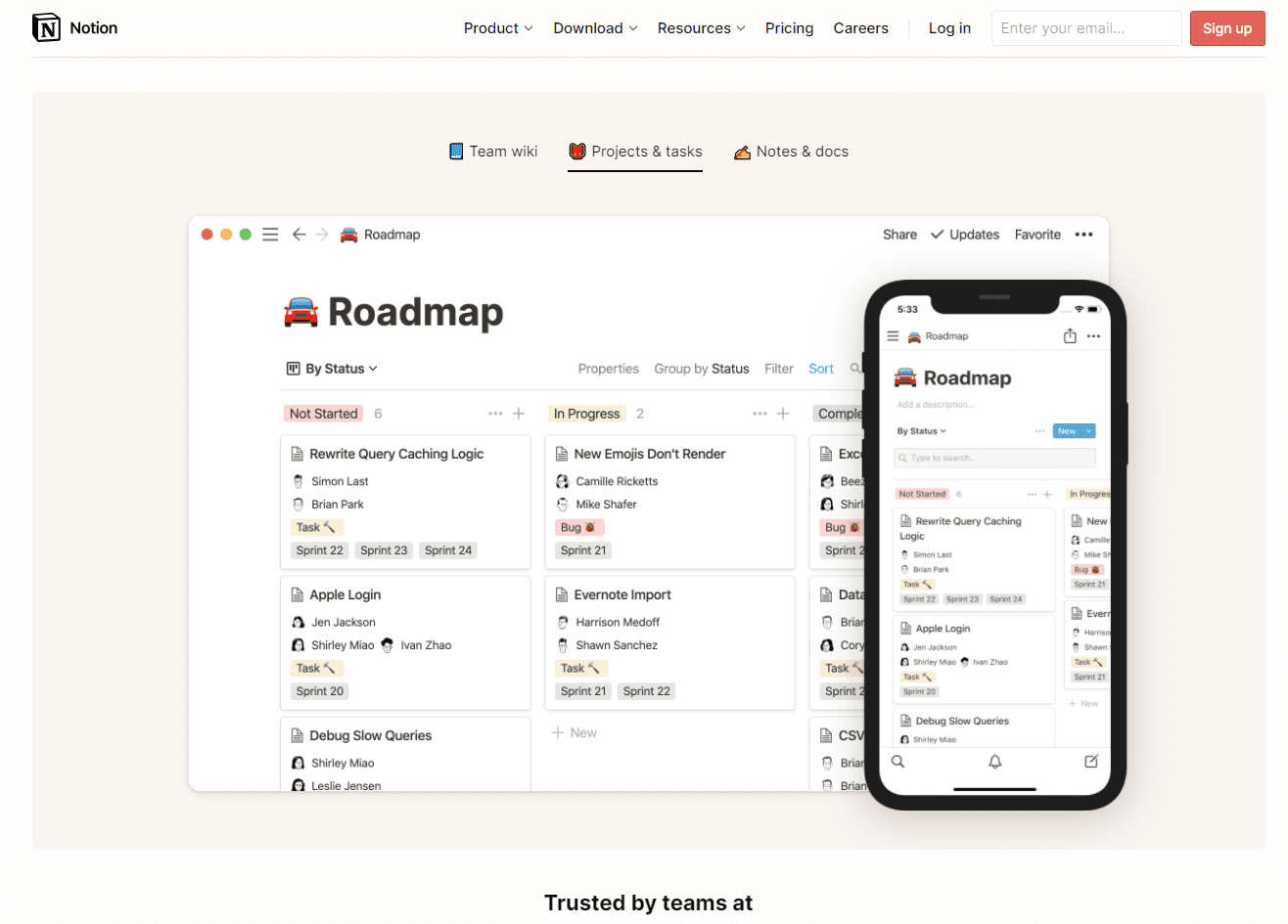 Ứng dụng ghi chú Notion