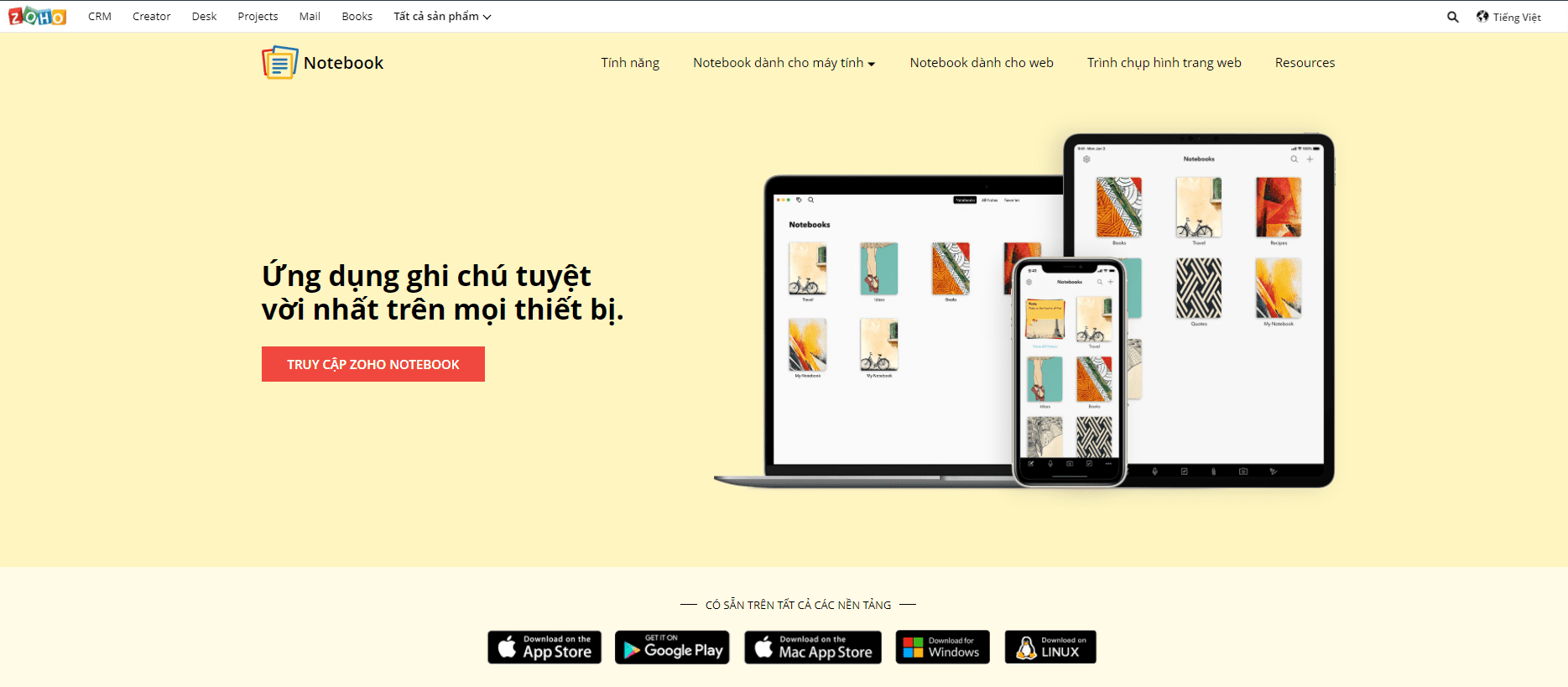 Ứng dụng ghi chú Zoho