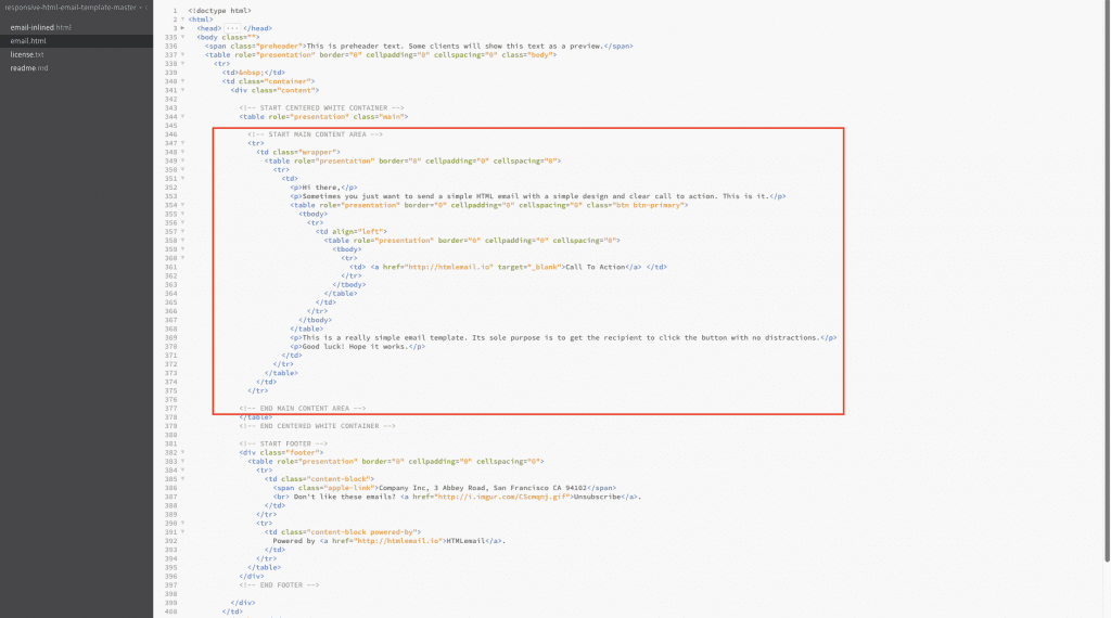 responsive html email brackets