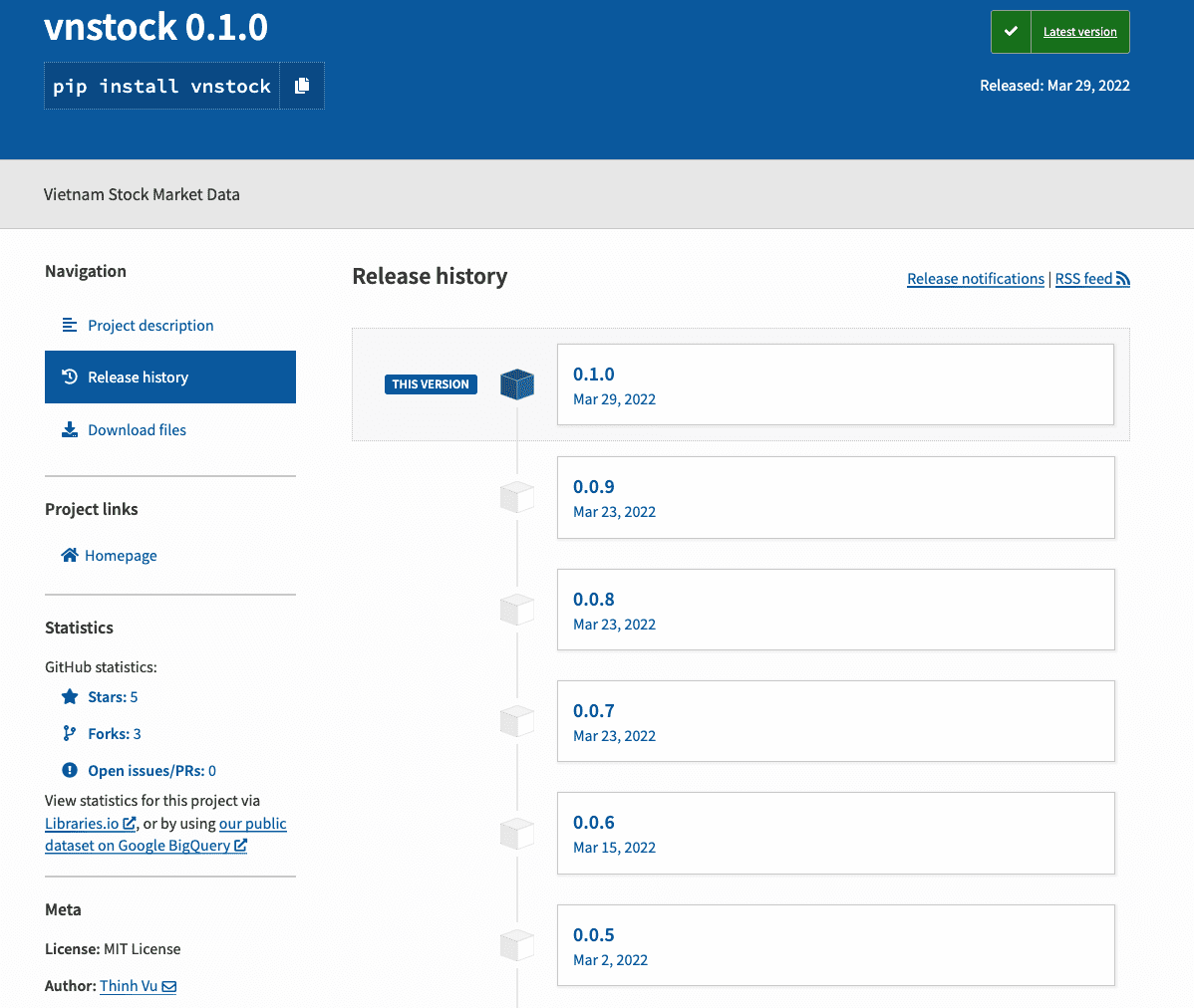 vnstock - Tải dữ liệu chứng khoán với python