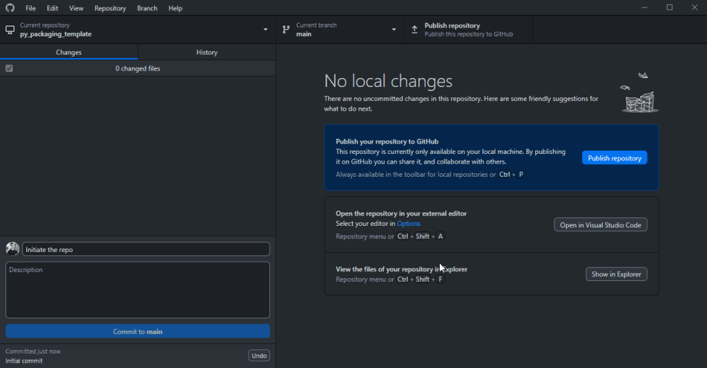 Nhập mô tả ngắn gọn trước khi commit thay đổi lên Github
